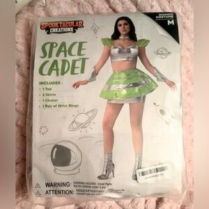Space Cadet Costume for Adults - Green and Silver